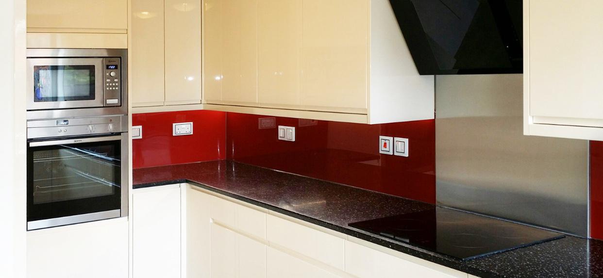 Glass splashback in London